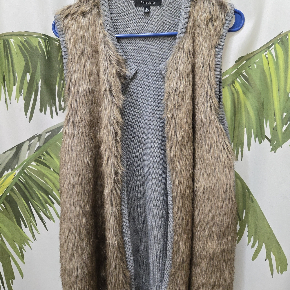 Relativity Brown Fur Vest